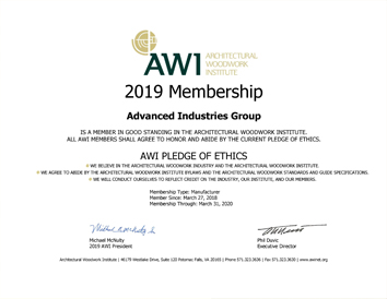 AWI-CERTIFICATE